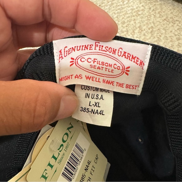 Filson Co Black Cap Hat Men’s Size L/XL Made in USA - NWT - Picture 6 of 9